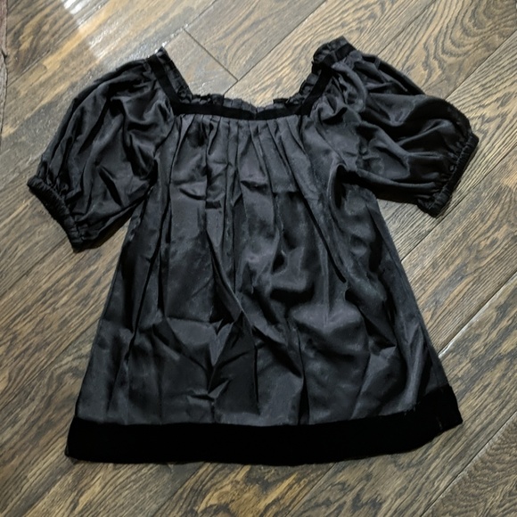 BCBG To The Max Satin Velvet Shirt Puff Sleeve - Picture 4 of 6